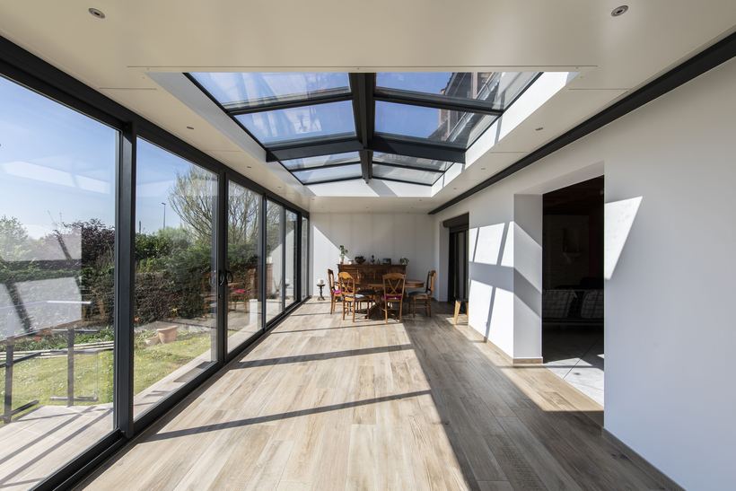 Patio d’accueil à Alleur — Véranda & extension