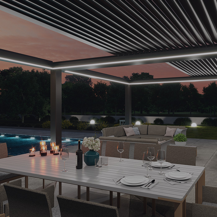 Pergola bioclimatique rétractable posée par GoStore